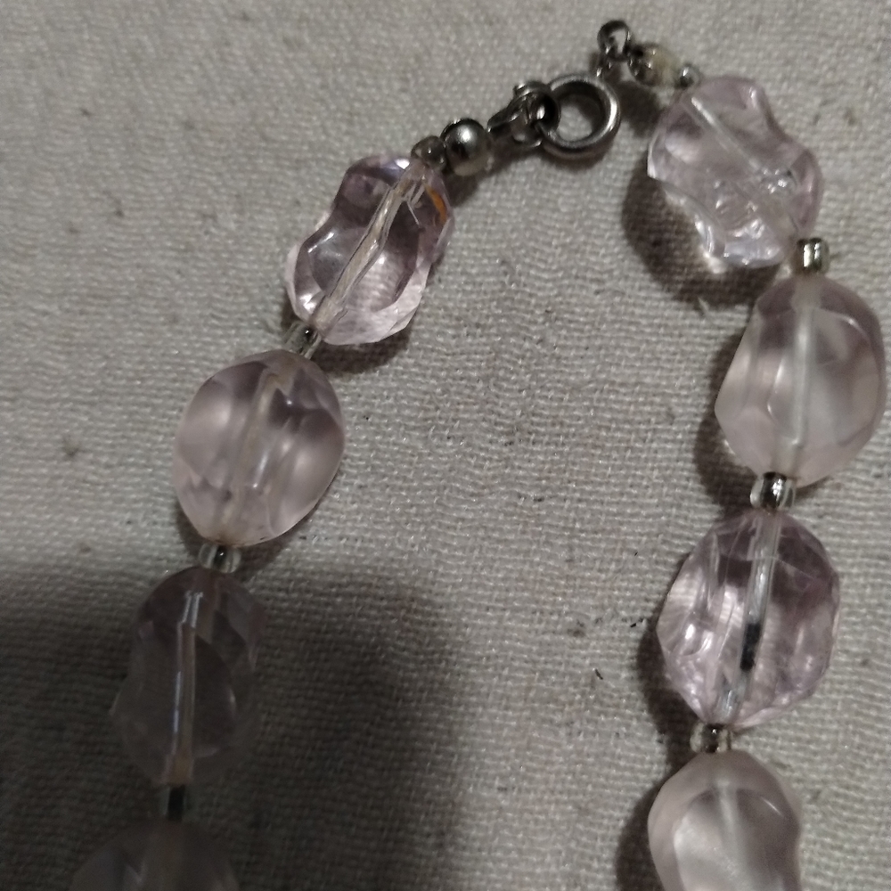 Vintage Nice Grade Quality, Natural Light Amethyst Tumbled Shape Faceted Beads - Picture 2 of 2